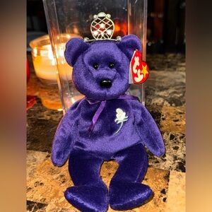 👑 Ty Beanie Baby Princess Diana Memorial Bear w/ Crown
